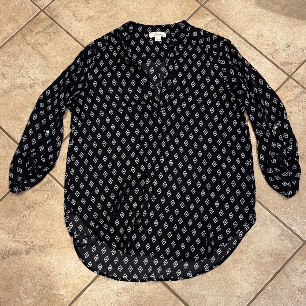 Misia Black and White Patterned Blouse